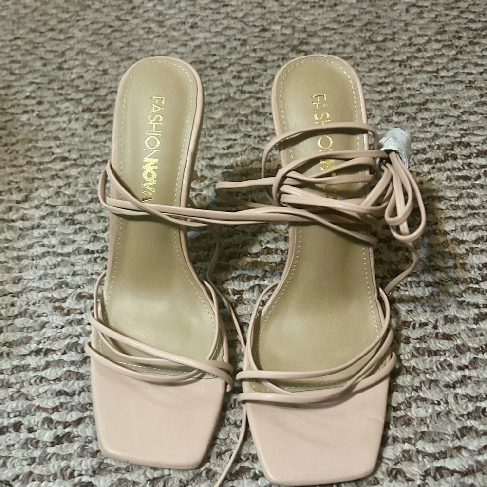 Fashion Nova Women's Blush Strappy Heels